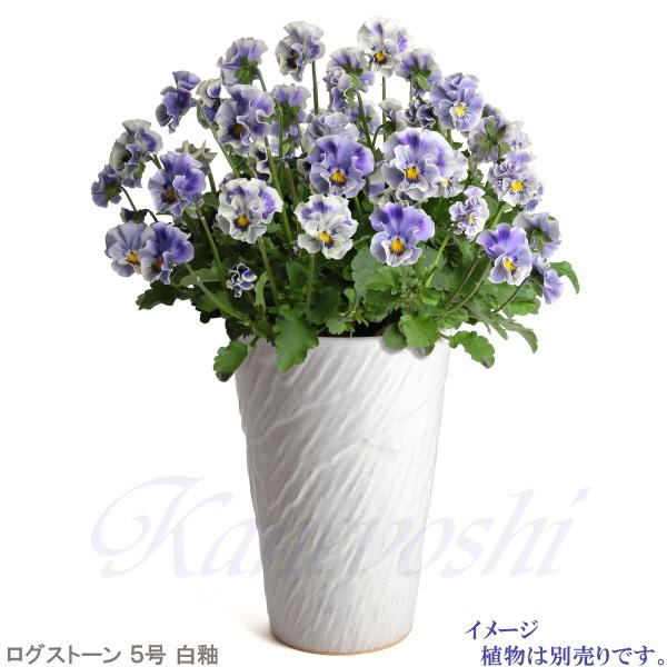 植木鉢 おしゃれ 安い 陶器 サイズ 15.5cm ログストーン 5号 白釉 室内 屋外 ホワイト 白 色 |  | 07