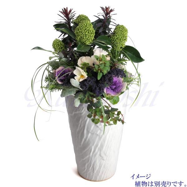 植木鉢 おしゃれ 安い 陶器 サイズ 18.5cm ログストーン 6号 白釉 室内 屋外 ホワイト 白 色 |  | 09