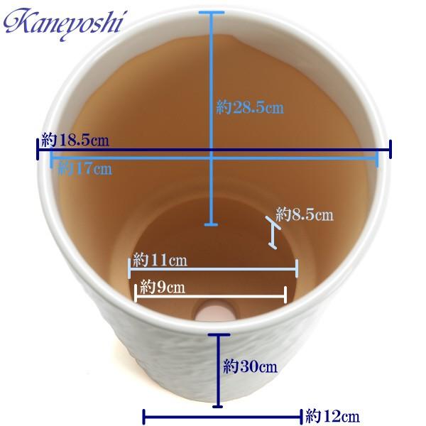 植木鉢 おしゃれ 安い 陶器 サイズ 18.5cm ログストーン 6号 白釉 室内 屋外 ホワイト 白 色 |  | 03