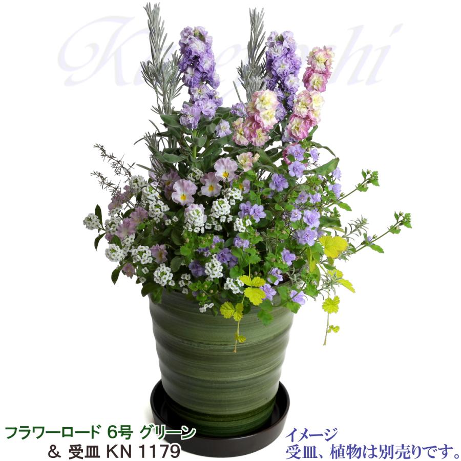 植木鉢 おしゃれ 安い 陶器 サイズ 19cm フラワーロード 6号 グリーン 室内 屋外 緑 色 |  | 11