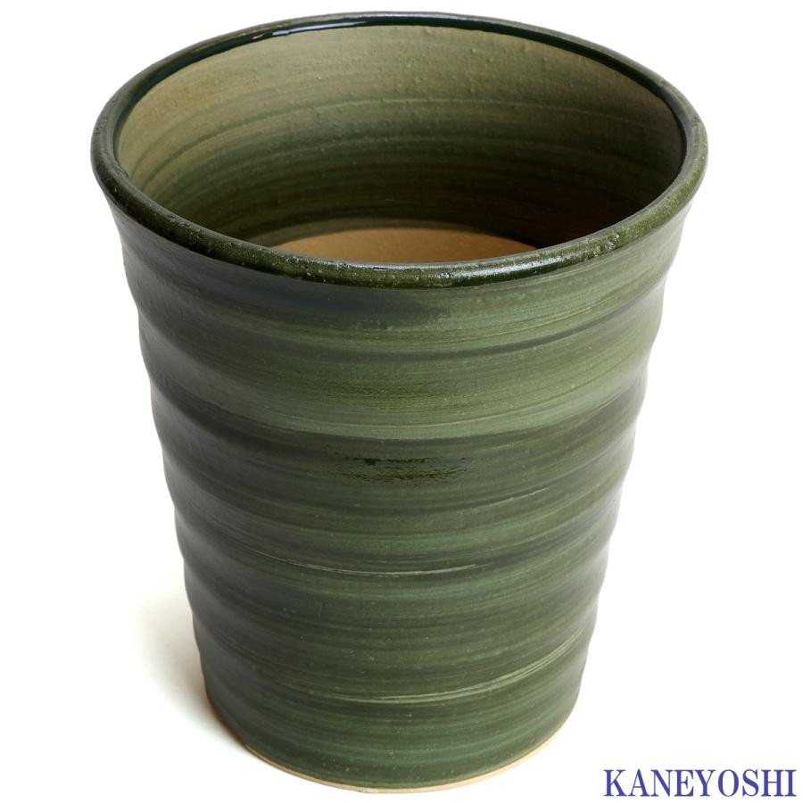植木鉢 おしゃれ 安い 陶器 サイズ 19cm フラワーロード 6号 グリーン 室内 屋外 緑 色 |  | 02