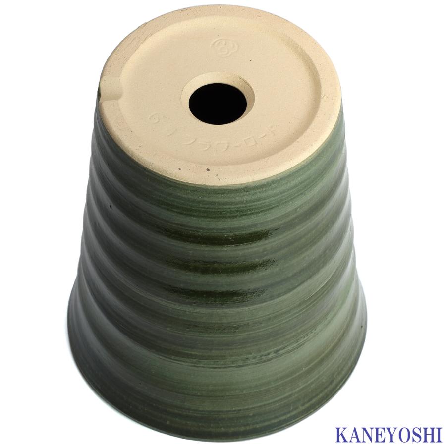 植木鉢 おしゃれ 安い 陶器 サイズ 19cm フラワーロード 6号 グリーン 室内 屋外 緑 色 |  | 04