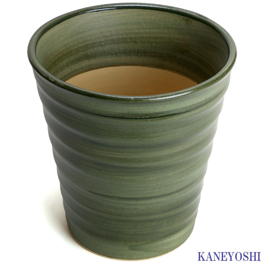 植木鉢 おしゃれ 安い 陶器 サイズ 21.5cm フラワーロード ７号 グリーン 室内 屋外 緑 色 |  | 02