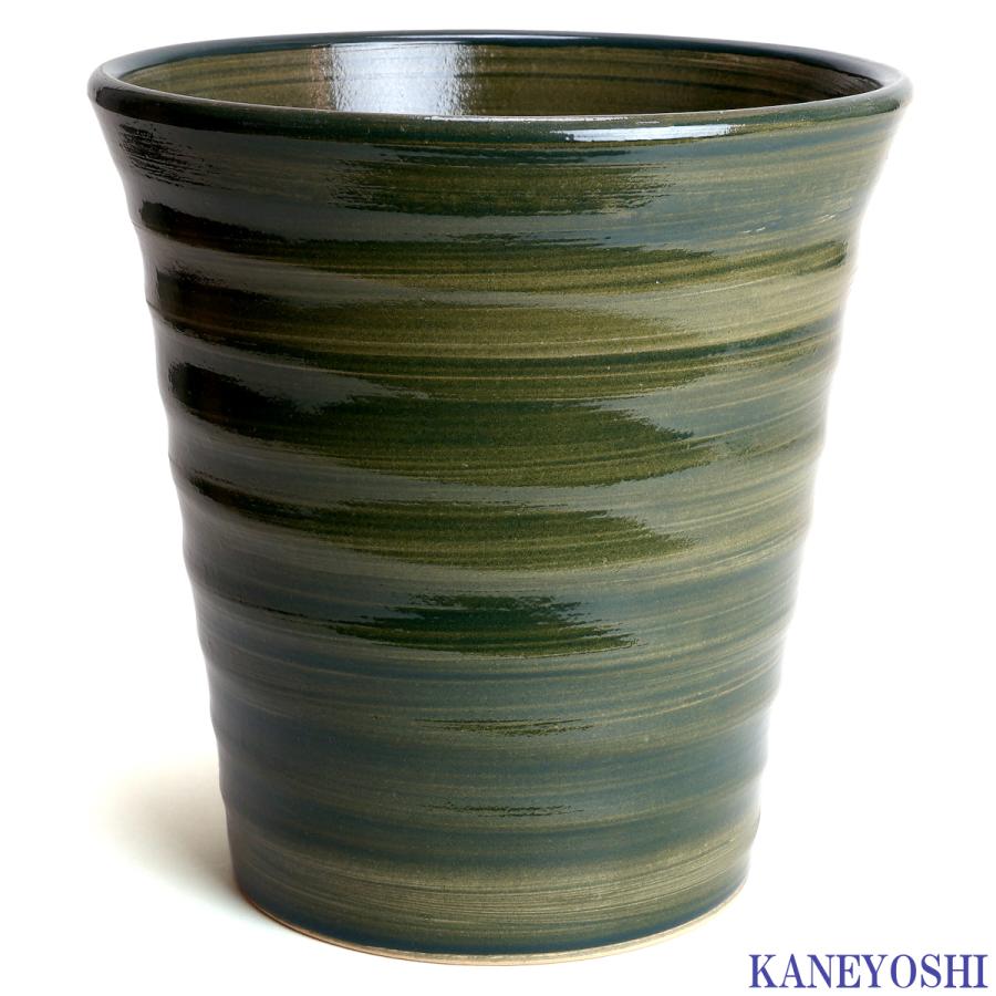 植木鉢 おしゃれ 安い 陶器 サイズ 24.5cm フラワーロード 8号 グリーン 室内 屋外 緑 色 |  | 01