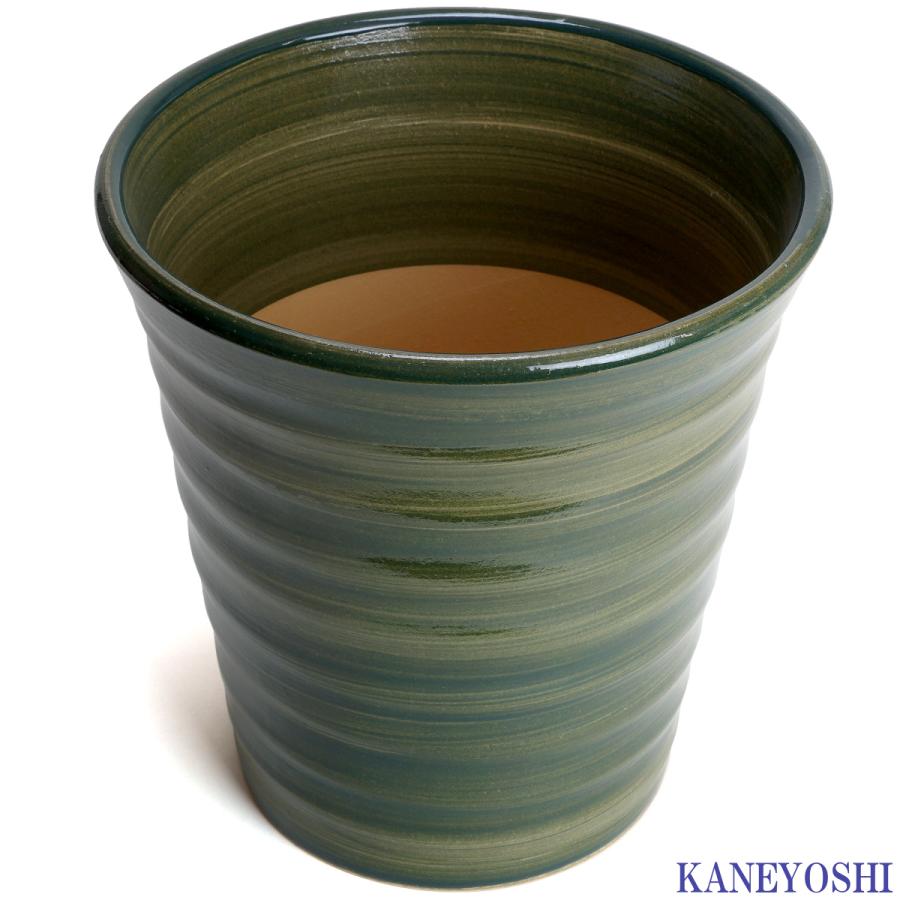 植木鉢 おしゃれ 安い 陶器 サイズ 24.5cm フラワーロード 8号 グリーン 室内 屋外 緑 色 |  | 02