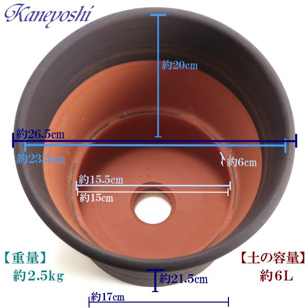 植木鉢　陶器　おしゃれ　サイズ　２６．５ｃｍ　安くて丈夫　ＤＬローズ　８号　ブラウン |  | 03