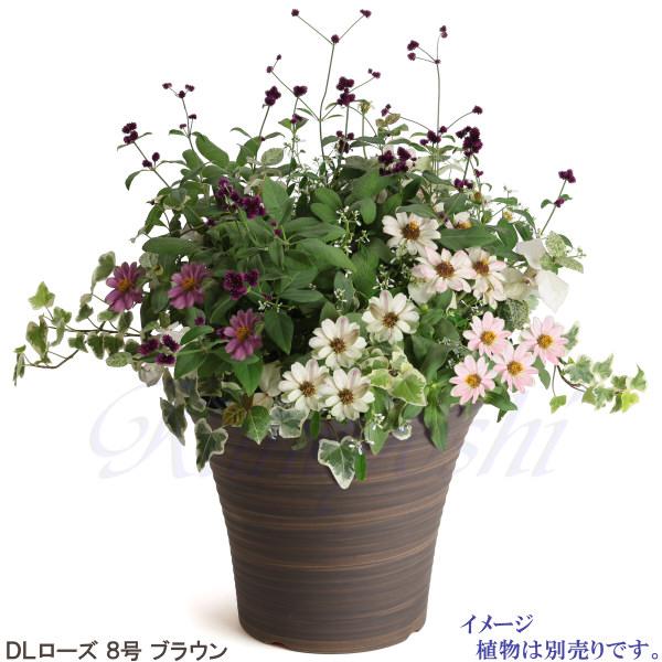 植木鉢　陶器　おしゃれ　サイズ　２６．５ｃｍ　安くて丈夫　ＤＬローズ　８号　ブラウン｜docchan｜08