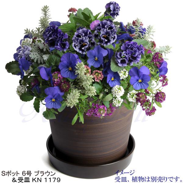 植木鉢 おしゃれ 安い 陶器 サイズ 18.5cm Sポット 6号 ブラウン 室内 屋外 茶 色 |  | 11