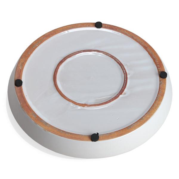 受皿付 植木鉢 縦長 8号 サイズ 鉢 陶器 白 おしゃれ 陶器鉢 大型