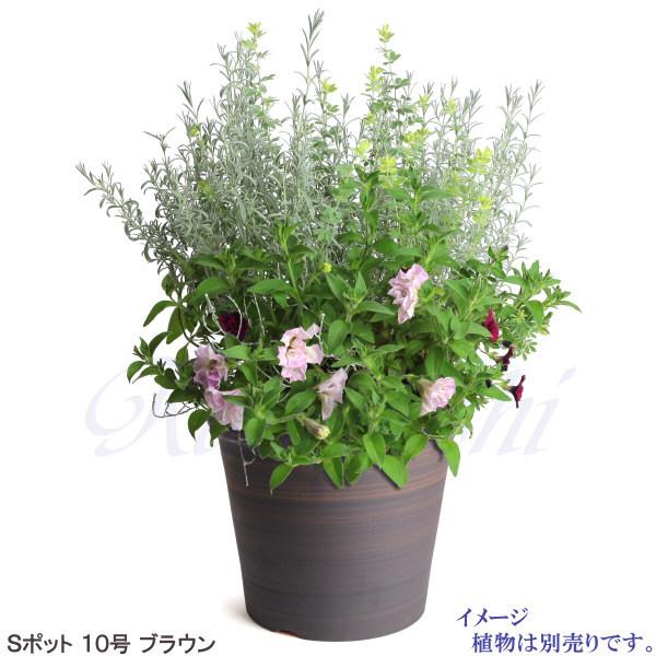 植木鉢 おしゃれ 安い 陶器 サイズ 31cm Sポット 10号 ブラウン 室内 屋外 茶 色 |  | 11