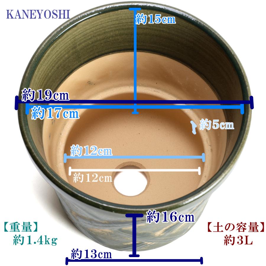 植木鉢 おしゃれ 安い 陶器 サイズ 19cm ハーブのかおり 6号 グリーン 室内 屋外 緑 色 |  | 03