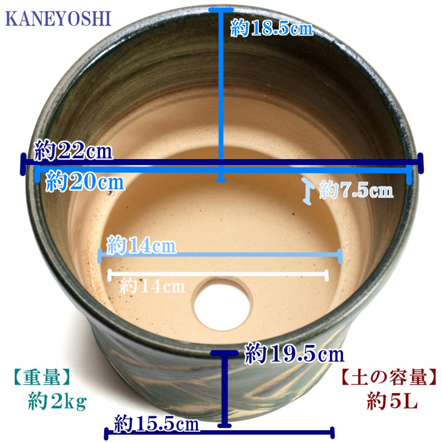 植木鉢 おしゃれ 安い 陶器 サイズ 23cm ハーブのかおり 7号 グリーン 室内 屋外 緑 色 |  | 03