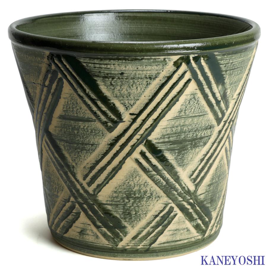 植木鉢 おしゃれ 安い 陶器 サイズ 25cm ハーブのかおり 8号 グリーン 室内 屋外 緑 色 |  | 01