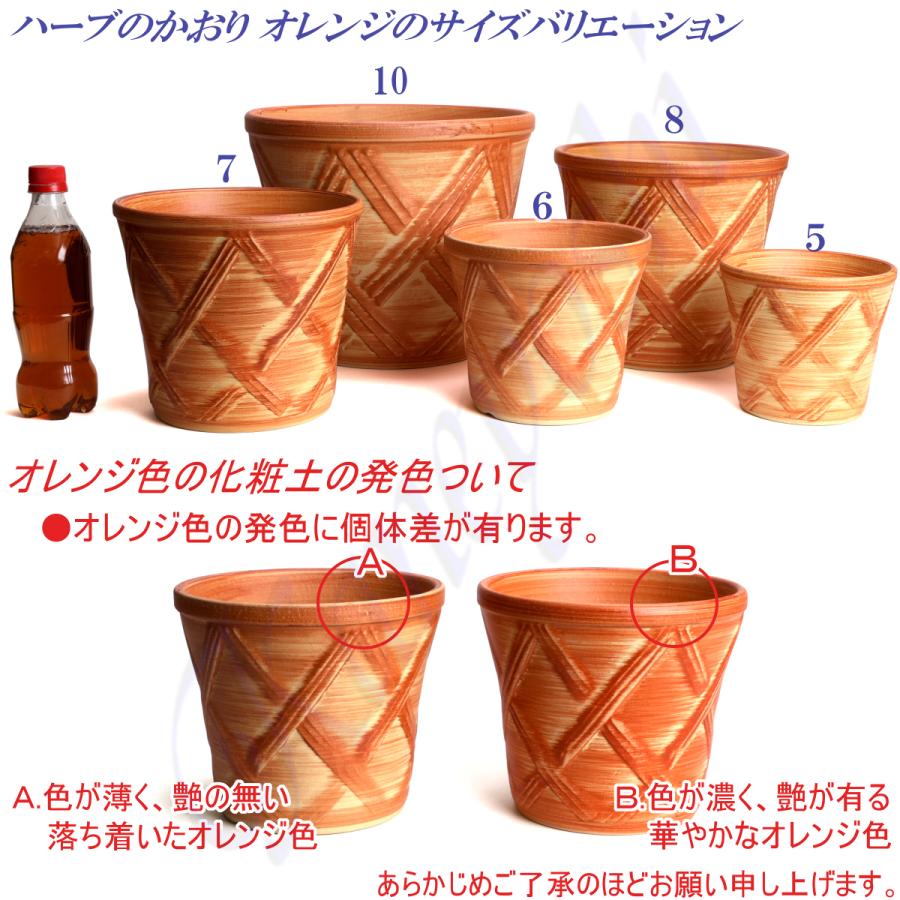 植木鉢 おしゃれ 安い 陶器 サイズ 19cm ハーブのかおり 6号 オレンジ 室内 屋外 レンガ 色 |  | 20