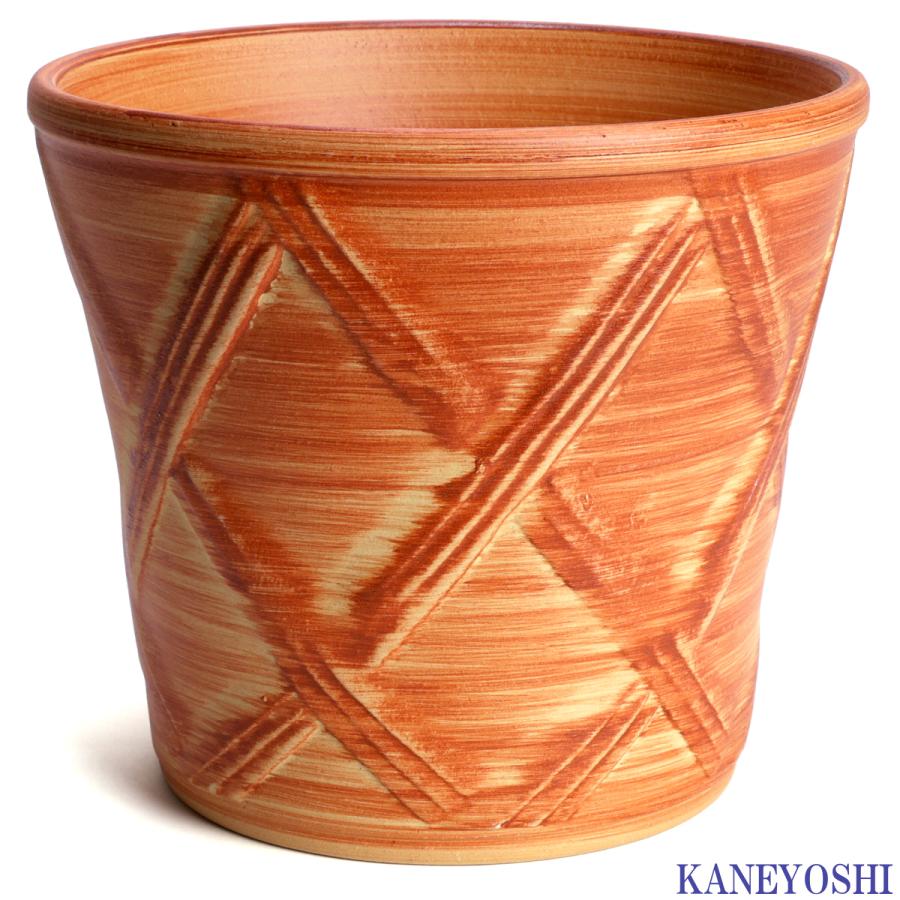 植木鉢 おしゃれ 安い 陶器 サイズ 23cm ハーブのかおり 7号 オレンジ 室内 屋外 レンガ 色 |  | 01