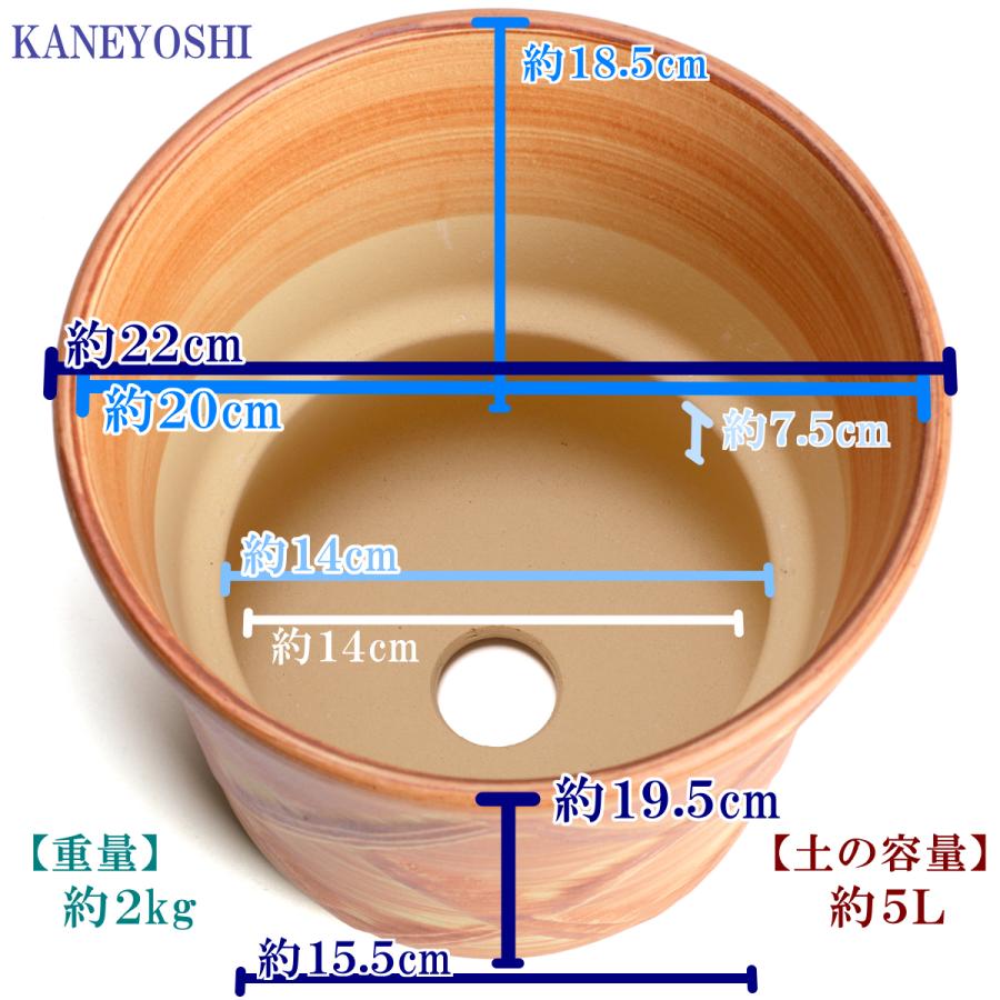植木鉢 おしゃれ 安い 陶器 サイズ 23cm ハーブのかおり 7号 オレンジ 室内 屋外 レンガ 色 |  | 03