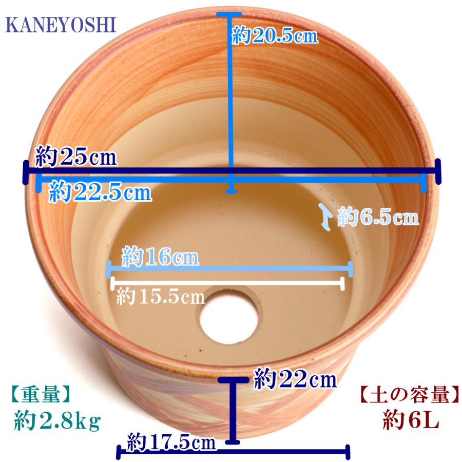植木鉢 おしゃれ 安い 陶器 サイズ 25cm ハーブのかおり 8号 オレンジ 室内 屋外 レンガ 色 |  | 03