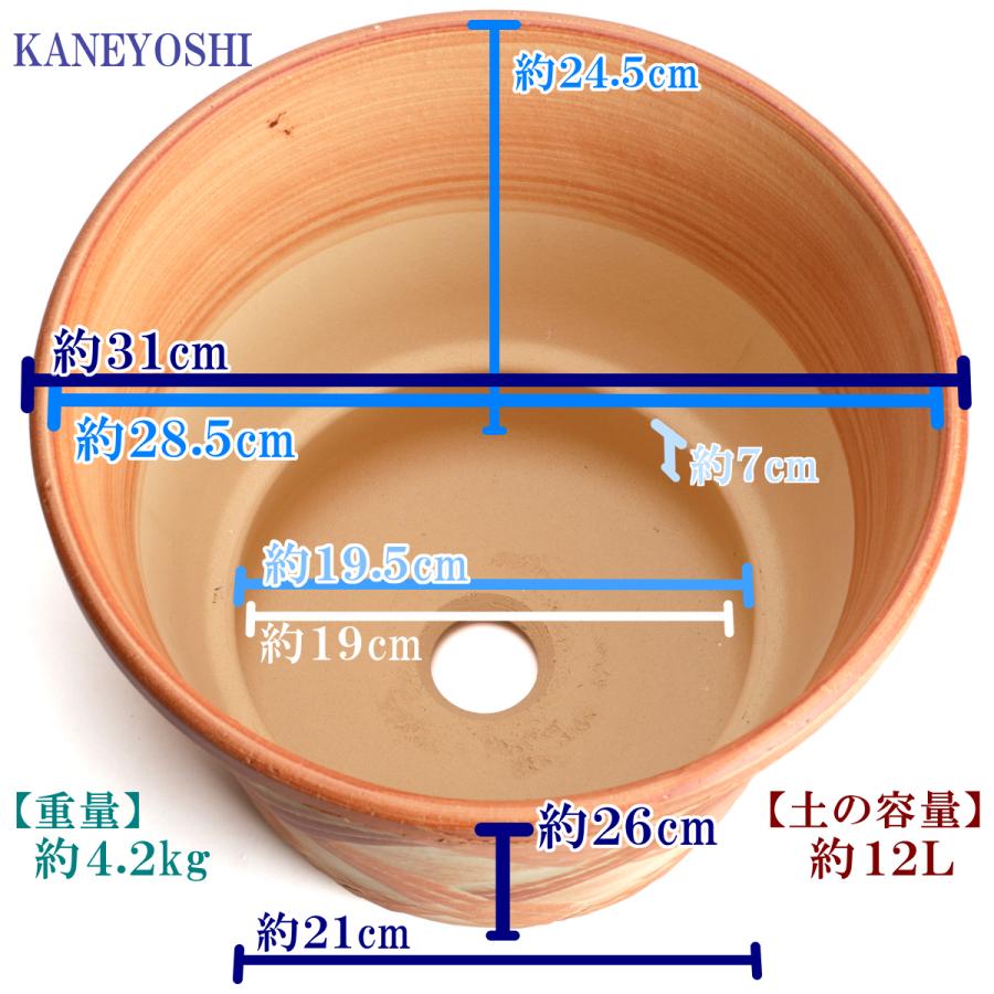 陶器　オレンジ　大きいサイズ　カワイイ　デザイン　鉢　カバー 植木鉢 おしゃれ 安い 陶器 サイズ 32cm ハーブのかおり 10号