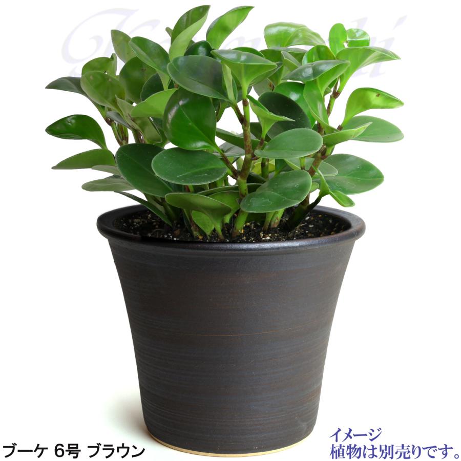 植木鉢 おしゃれ 安い 陶器 サイズ 19cm ブーケ 6号 ブラウン 室内 屋外 茶 色 |  | 10