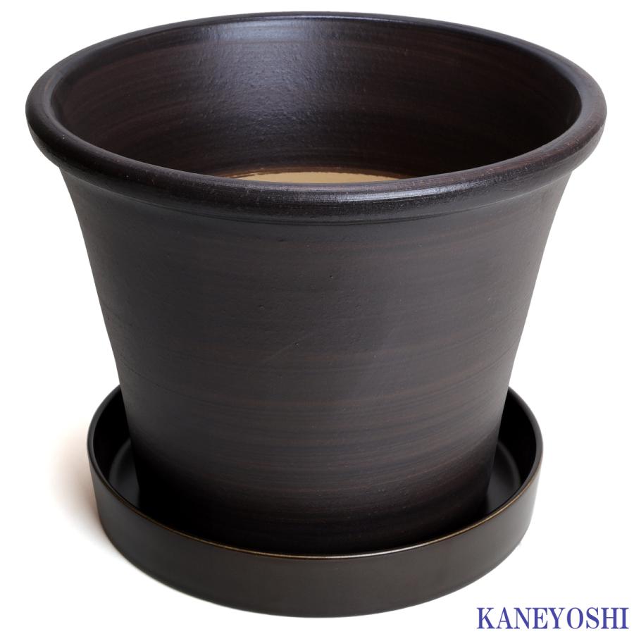 造園用工具、資材 受皿付 ハーブのかおり 10号 ブラウン ＆ KN受皿