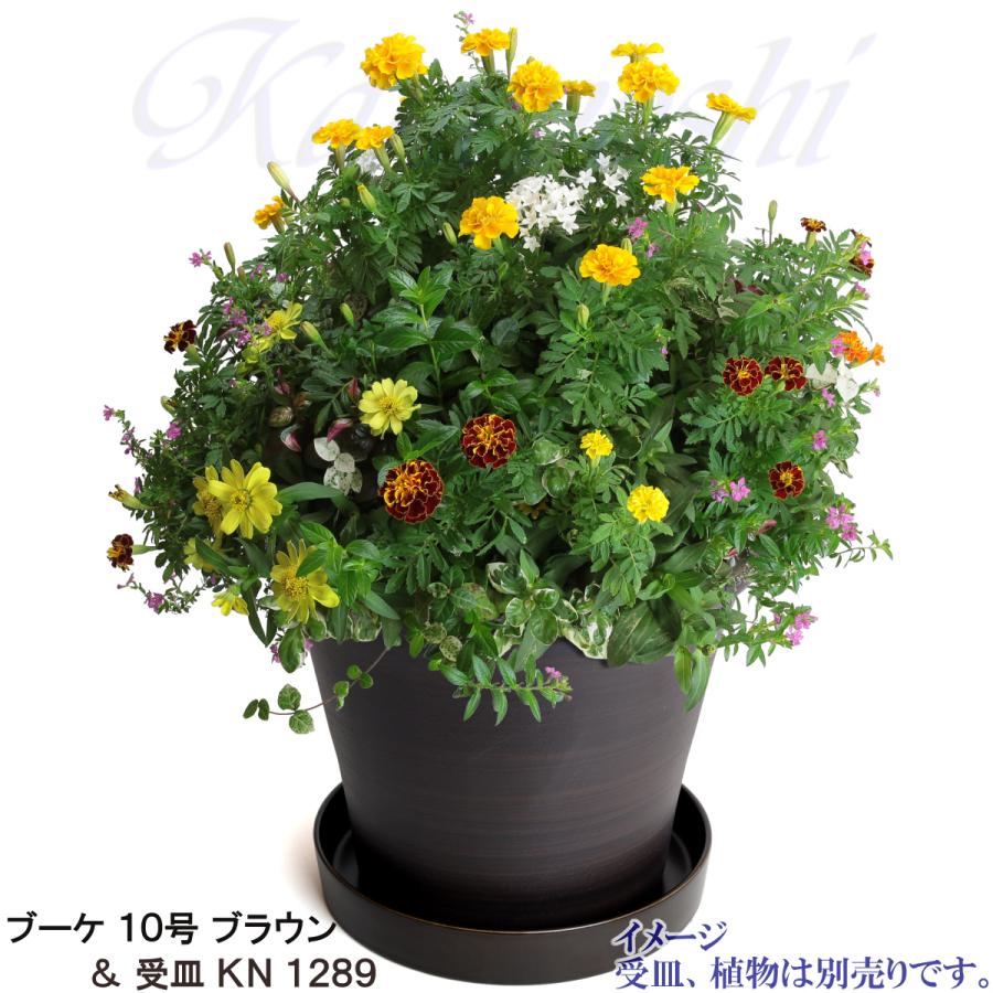 植木鉢 おしゃれ 安い 陶器 サイズ 32cm ブーケ 10号 ブラウン 室内 屋外 茶 色 |  | 12