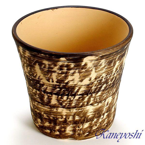 植木鉢　陶器　おしゃれ　サイズ　１９ｃｍ　安くて丈夫　ロック　６号　ブラウン |  | 01