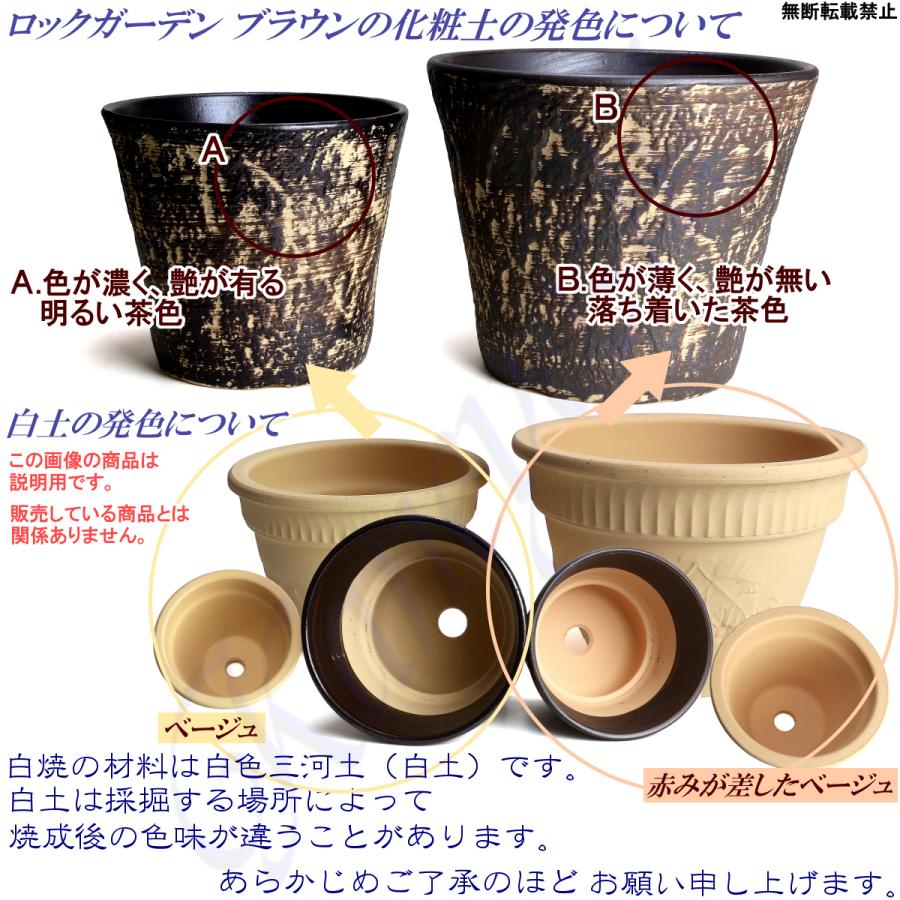 植木鉢 おしゃれ 安い 陶器 サイズ 33cm ロックガーデン 10号 ブラウン 室内 屋外 茶 色 |  | 14