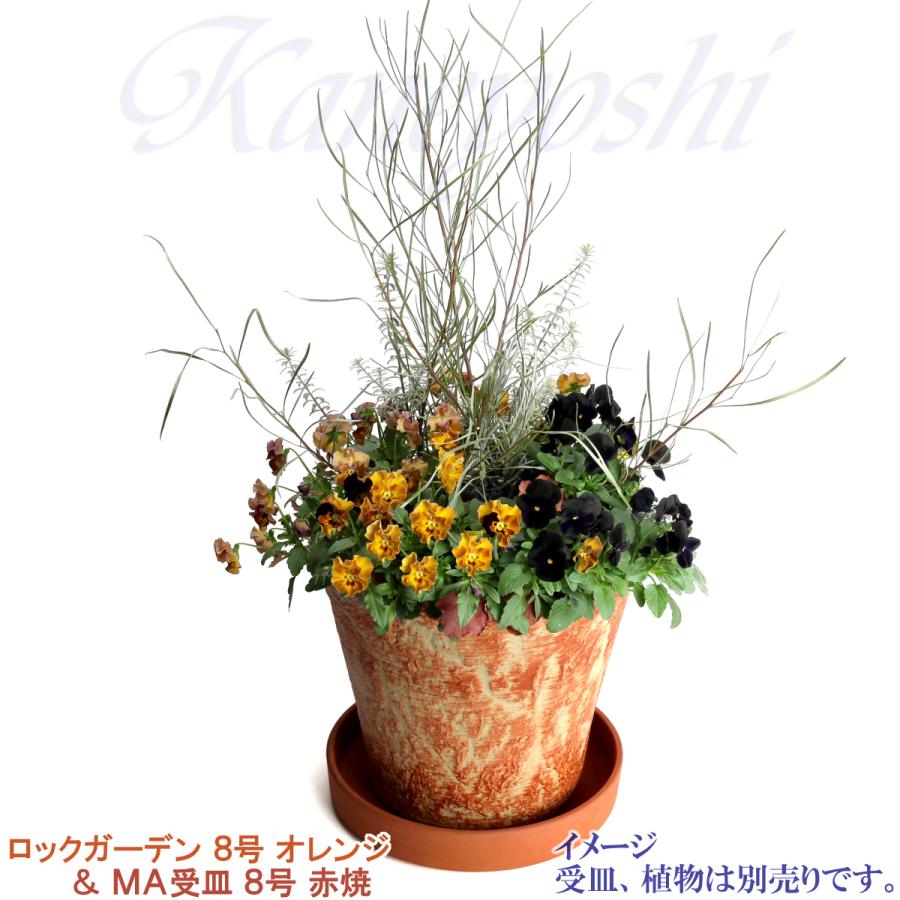植木鉢 おしゃれ 安い 陶器 サイズ 26cm ロックガーデン 8号 オレンジ 室内 屋外 レンガ 色 |  | 10
