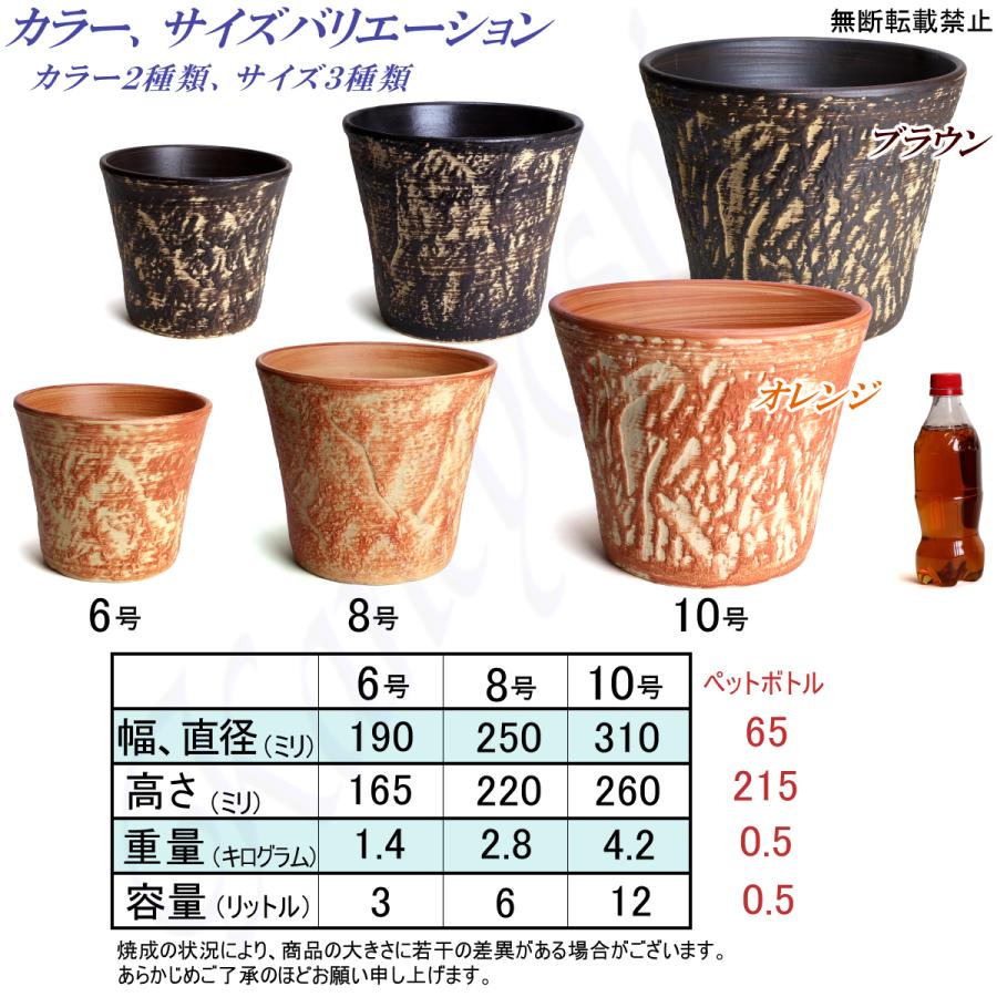 植木鉢 おしゃれ 安い 陶器 サイズ 26cm ロックガーデン 8号 オレンジ 室内 屋外 レンガ 色 |  | 13