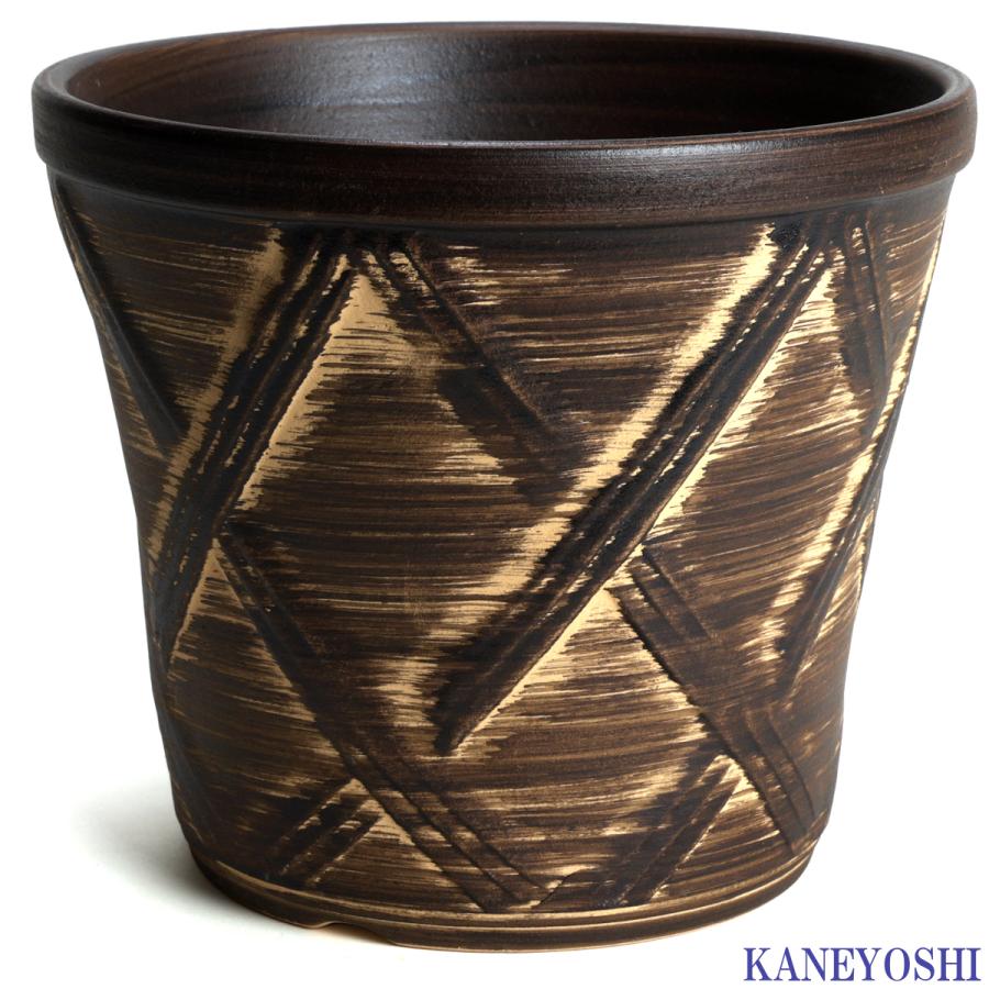 植木鉢 おしゃれ 安い 陶器 サイズ 19cm ハーブのかおり 6号 ブラウン 室内 屋外 茶 色 |  | 01