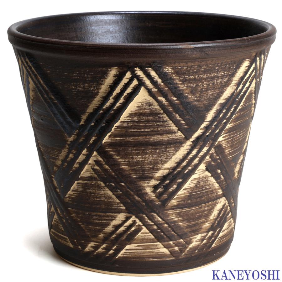 植木鉢 おしゃれ 安い 陶器 サイズ 25cm ハーブのかおり 8号 ブラウン 室内 屋外 茶 色 |  | 01