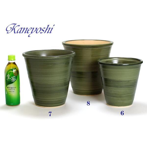 植木鉢 おしゃれ 安い 陶器 サイズ 19cm 小春 6号 グリーン 室内 屋外 緑 色 |  | 04