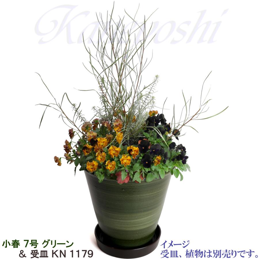 植木鉢 おしゃれ 安い 陶器 サイズ 22cm 小春 7号 グリーン 室内 屋外 緑 色 |  | 10
