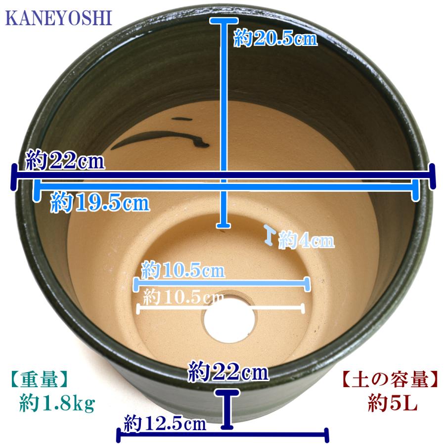 植木鉢 おしゃれ 安い 陶器 サイズ 22cm 小春 7号 グリーン 室内 屋外 緑 色 |  | 03