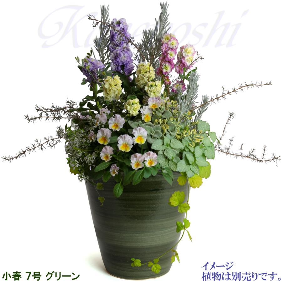 植木鉢 おしゃれ 安い 陶器 サイズ 22cm 小春 7号 グリーン 室内 屋外 緑 色 |  | 09