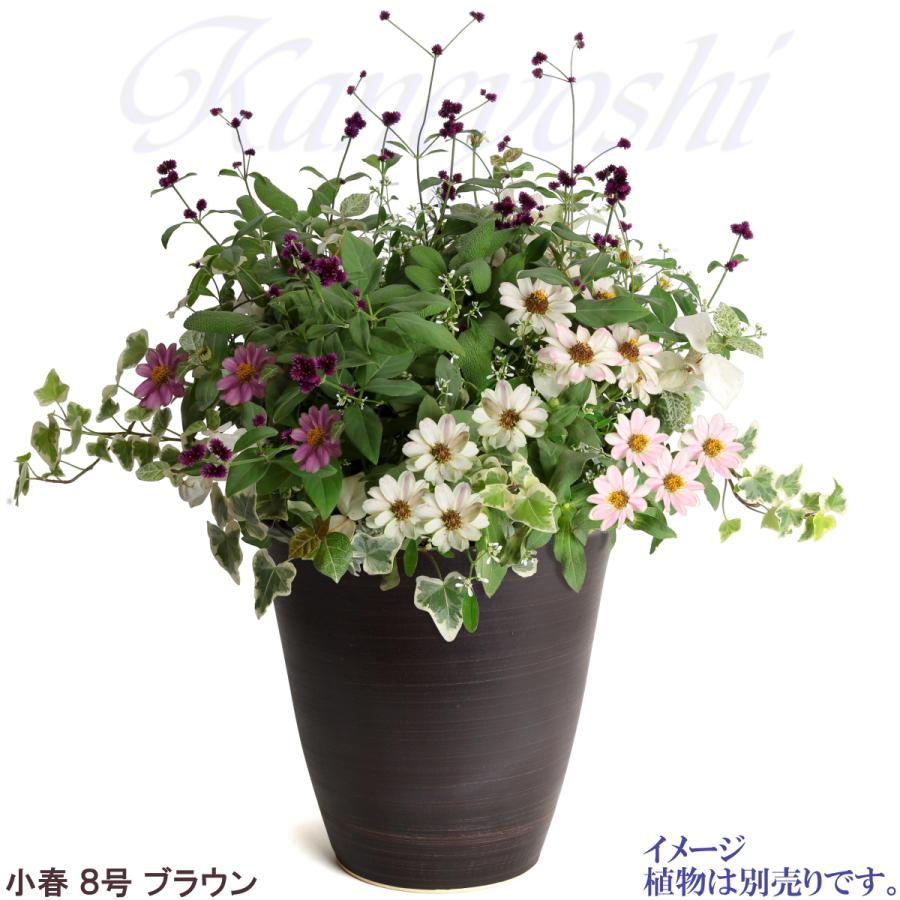 植木鉢　陶器　おしゃれ　サイズ　２３．５ｃｍ　安くて丈夫　小春　８号　ブラウン |  | 07