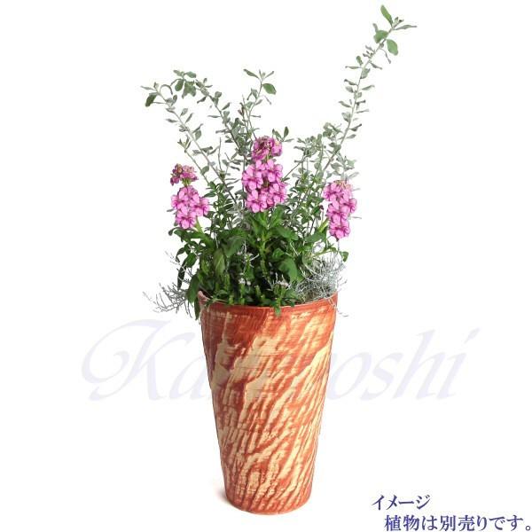 植木鉢 おしゃれ 安い 陶器 サイズ 12.5cm ログストーン 4号 オレンジ 室内 屋外 レンガ 色 |  | 08