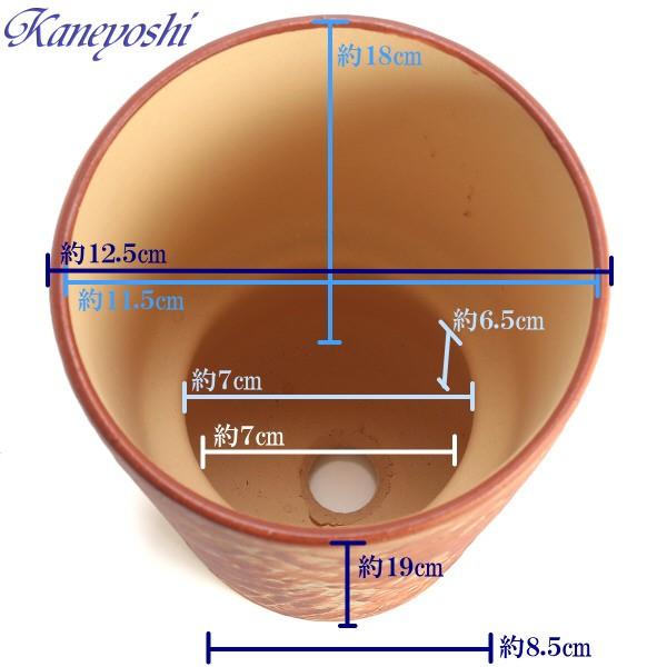 植木鉢 おしゃれ 安い 陶器 サイズ 12.5cm ログストーン 4号 オレンジ 室内 屋外 レンガ 色 |  | 03