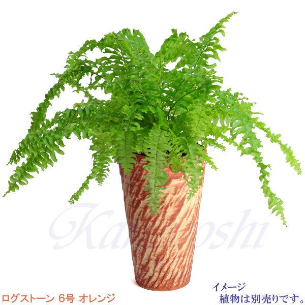 植木鉢 おしゃれ 安い 陶器 サイズ 18.5cm ログストーン 6号 オレンジ 室内 屋外 レンガ 色 |  | 09