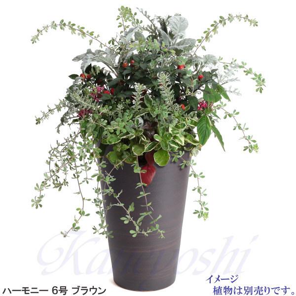 植木鉢 おしゃれ 安い 陶器 サイズ 19cm ハーモニー 6号 ブラウン 室内 屋外 茶 色 |  | 12