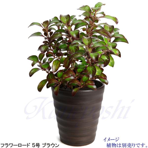 植木鉢 おしゃれ 安い 陶器 サイズ 16cm フラワーロード 5号 ブラウン 室内 屋外 茶 色 |  | 08