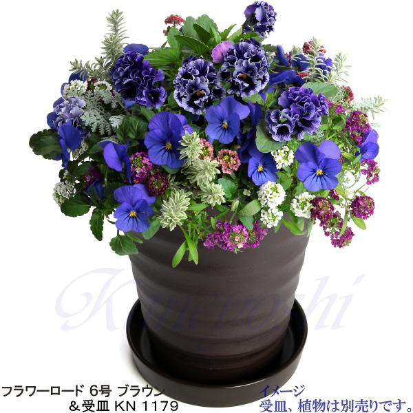 植木鉢 おしゃれ 安い 陶器 サイズ 19cm フラワーロード 6号 ブラウン 室内 屋外 茶 色 |  | 11