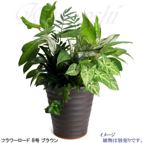植木鉢 おしゃれ 安い 陶器 サイズ 24.5cm フラワーロード 8号 ブラウン 室内 屋外 茶 色 |  | 08