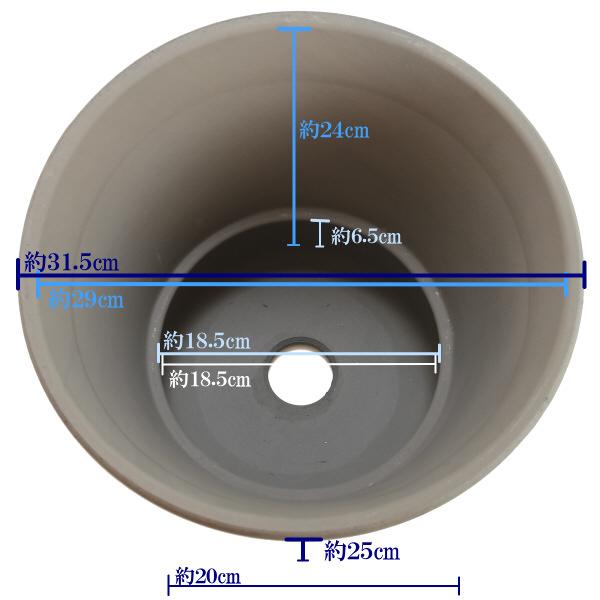 植木鉢 おしゃれ 安い 陶器 サイズ 31.5cm DLローズ 10号 古風焼 室内 屋外 グレー 色 |  | 03