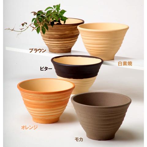 植木鉢 おしゃれ 安い 陶器 サイズ 25.5cm フラワーポート 8号 モカ 室内 屋外 ブラウン 茶 色 |  | 03