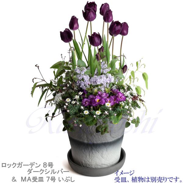 植木鉢 おしゃれ 安い 陶器 サイズ 25.5cm ロックガーデン 8号 ダークシルバー 室内 屋外 グレー 銀 色 |  | 16