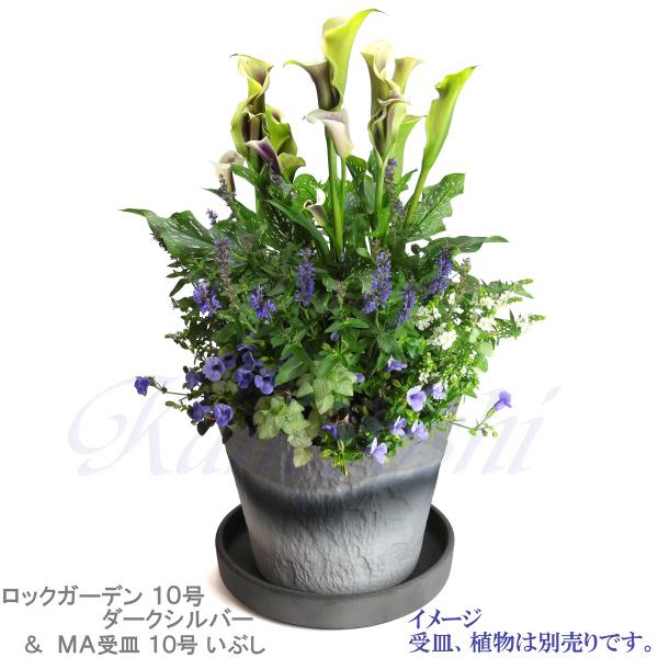 植木鉢 おしゃれ 安い 陶器 サイズ 32cm ロックガーデン 10号 ダークシルバー 室内 屋外 グレー 銀 色 |  | 12
