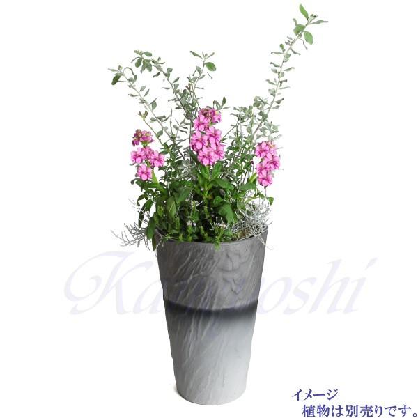 植木鉢 おしゃれ 安い 陶器 サイズ 19cm ログストーン 6号 ダークシルバー 室内 屋外 グレー 銀 色 |  | 13