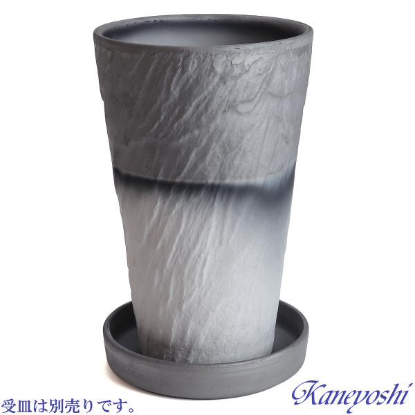 新品未使用】作家鉢 メタリック シルバー釉 2個セット 植木鉢 おしゃれ