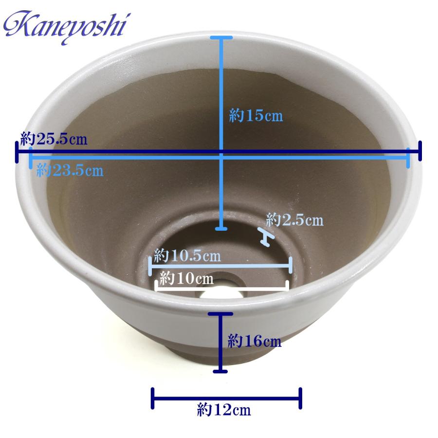 植木鉢 おしゃれ 安い 陶器 サイズ 25.5cm アリア 8号 白釉 室内 屋外 ブラウン 茶 色 |  | 02